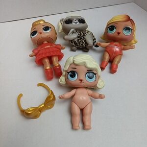 LOL Surprise Dolls Lot 3 Dolls Pet Accessories Outfits Blond Hair
